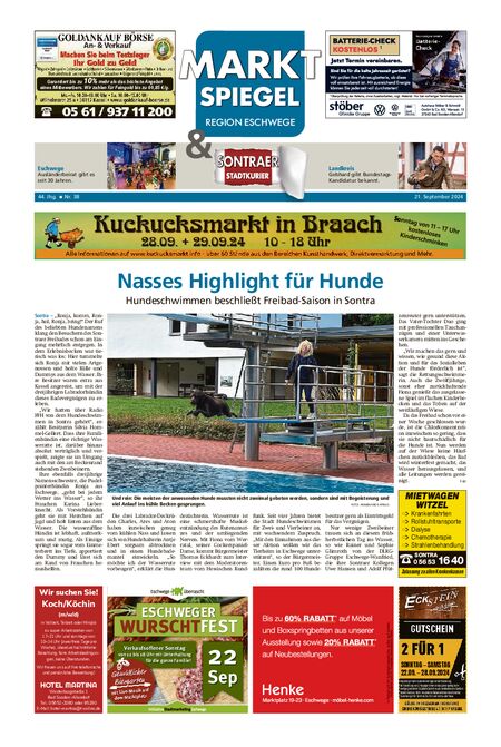 Marktspiegel Eschwege vom 21.09.2024