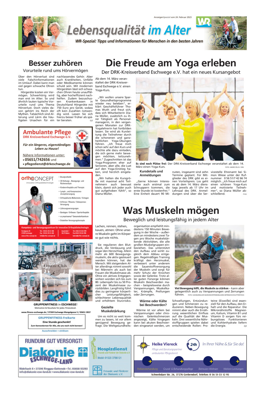 Lebensqualität im Alter vom Freitag, 24.02.2023