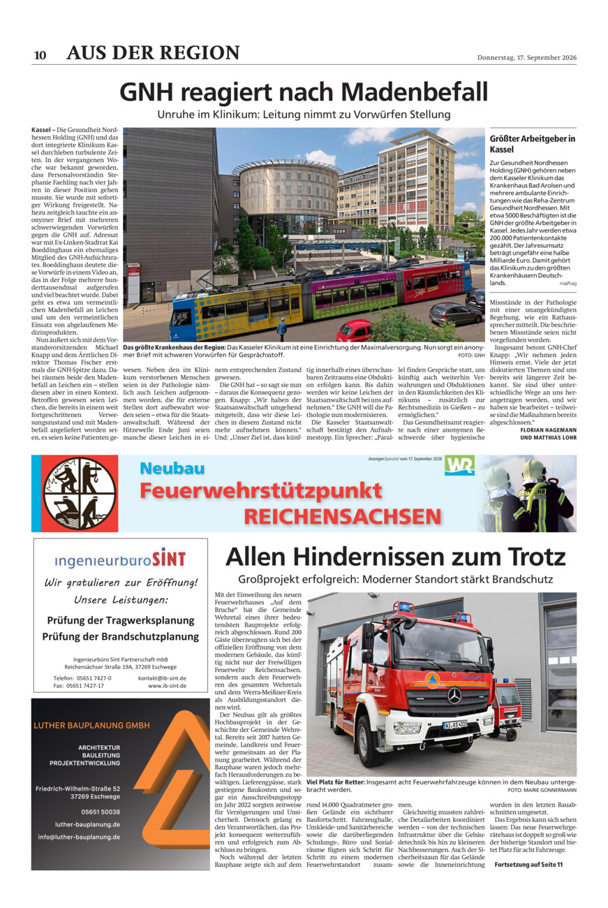 Neubau Feuerwehrstützpunkt Reichensachsen vom Donnerstag, 17.09.2026