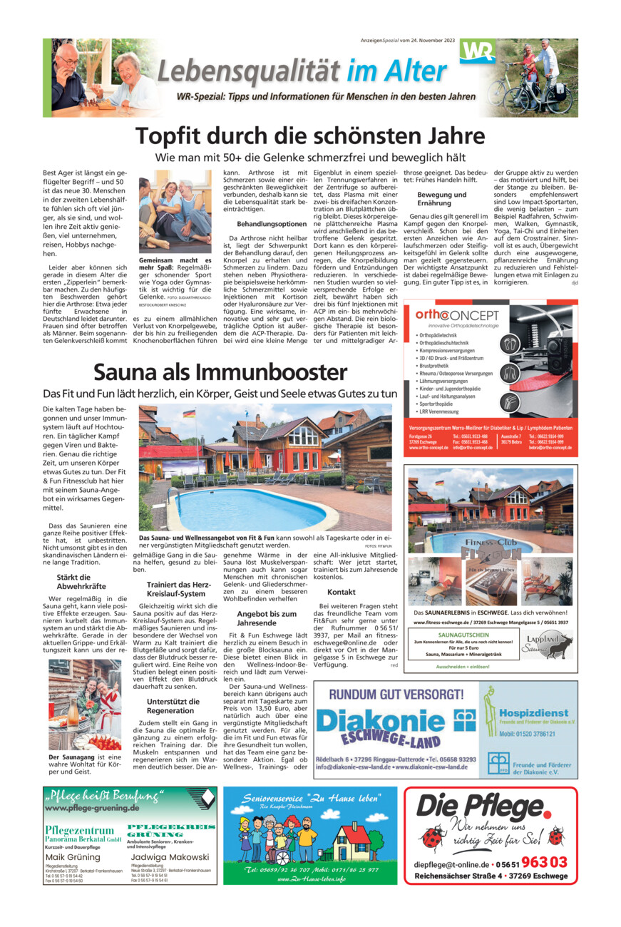 Lebensqualtität im Alter vom Freitag, 24.11.2023