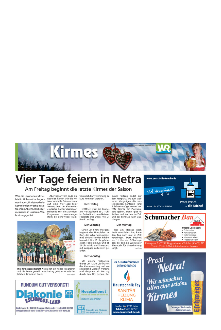 Kirmes Netra vom Donnerstag, 28.09.2023