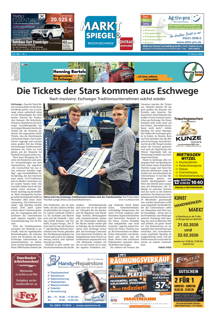 Marktspiegel 7-26 vom Samstag, 14.02.2026