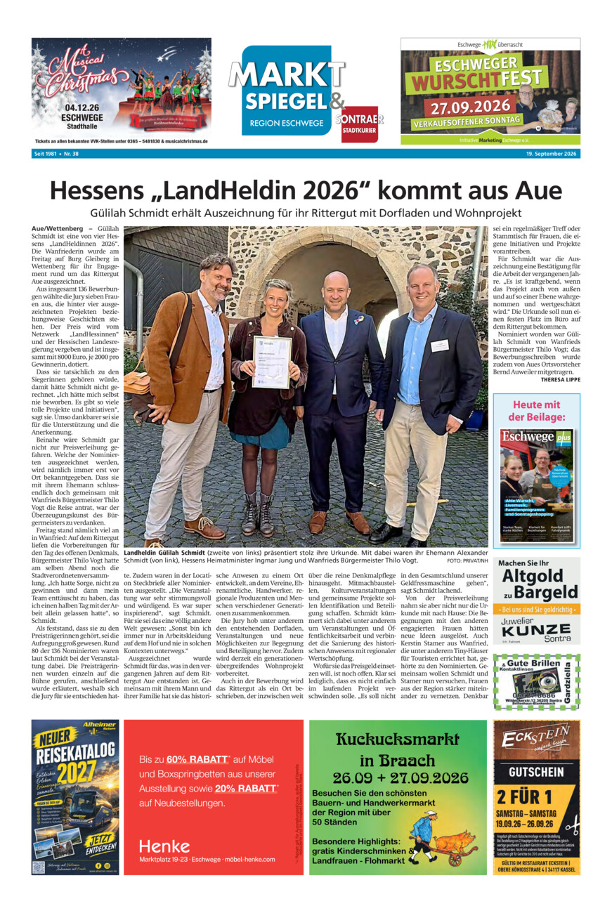 Marktspiegel 38-26 vom Samstag, 19.09.2026