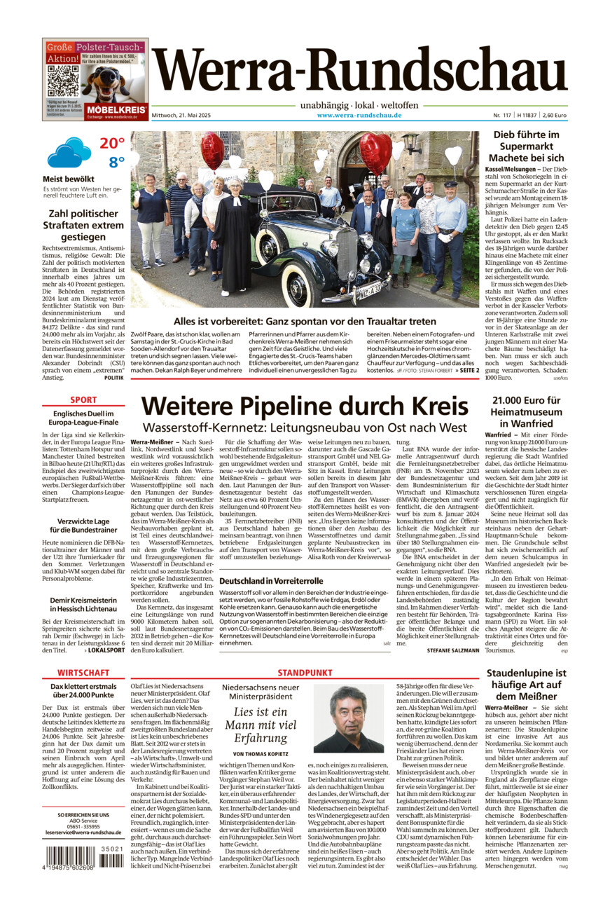 Werra Rundschau vom Mittwoch, 21.05.2025