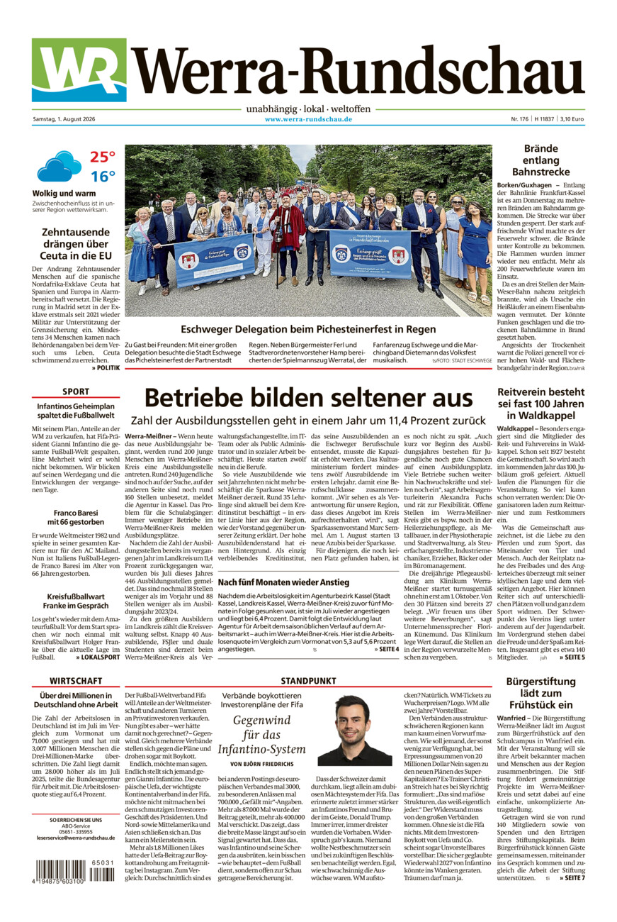 Werra Rundschau vom Samstag, 01.08.2026