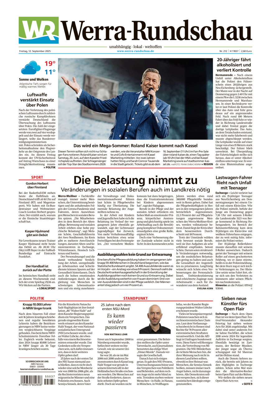 Werra Rundschau vom Freitag, 12.09.2025
