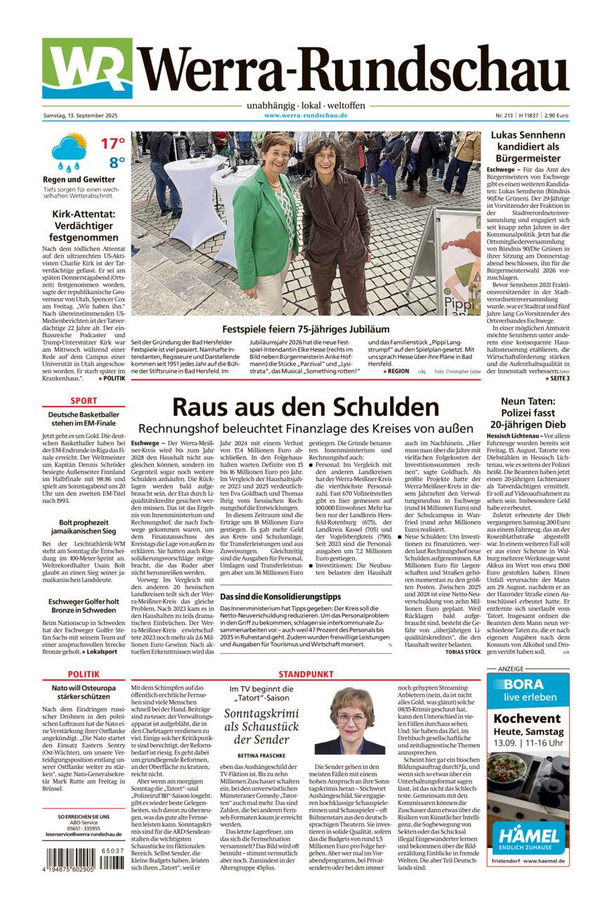 Werra Rundschau vom Samstag, 13.09.2025