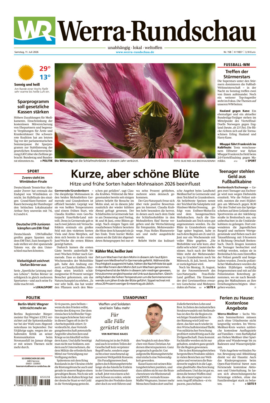 Werra Rundschau vom Samstag, 11.07.2026