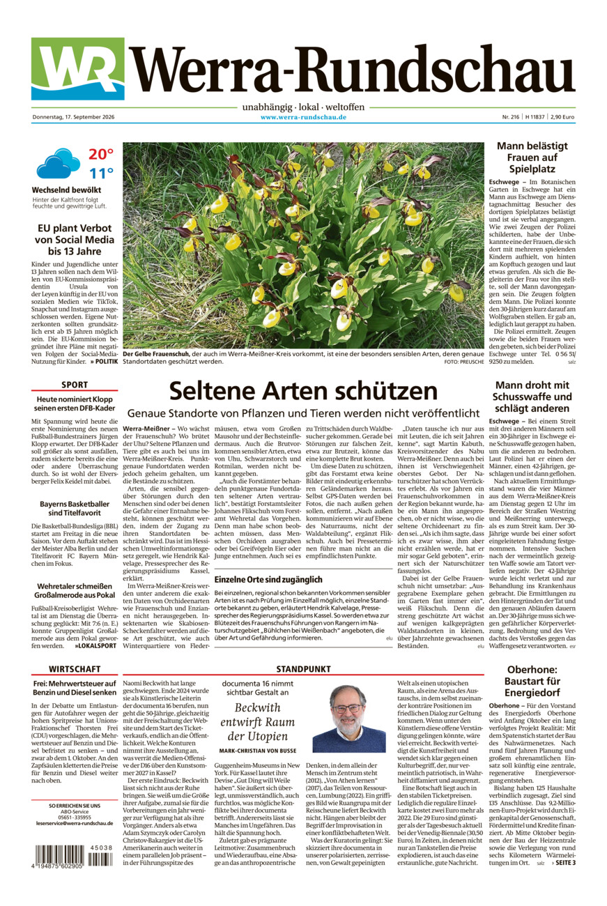 Werra Rundschau vom Donnerstag, 17.09.2026