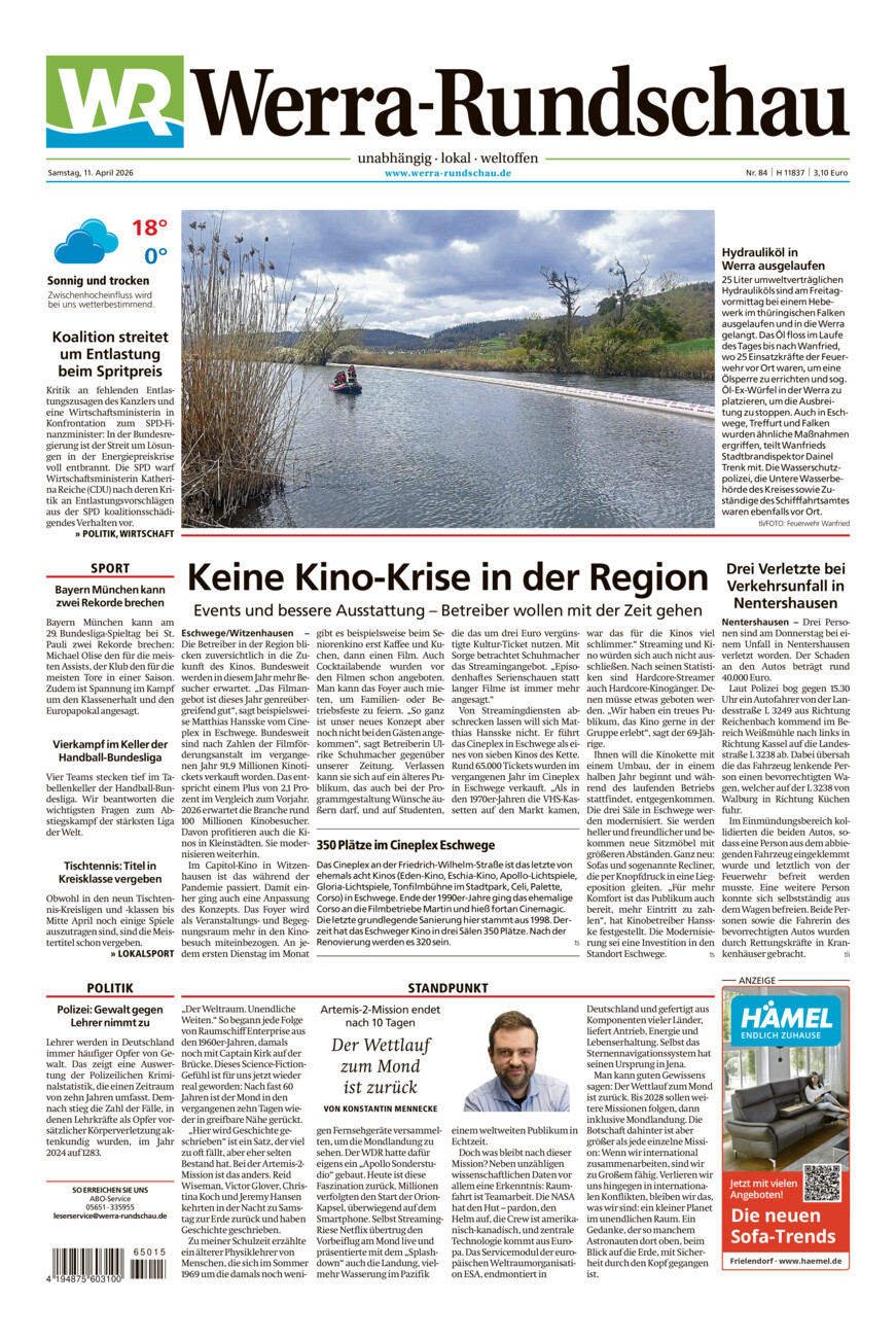 Werra Rundschau vom Samstag, 11.04.2026