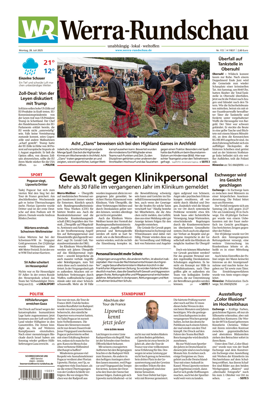 Werra Rundschau vom Montag, 28.07.2025