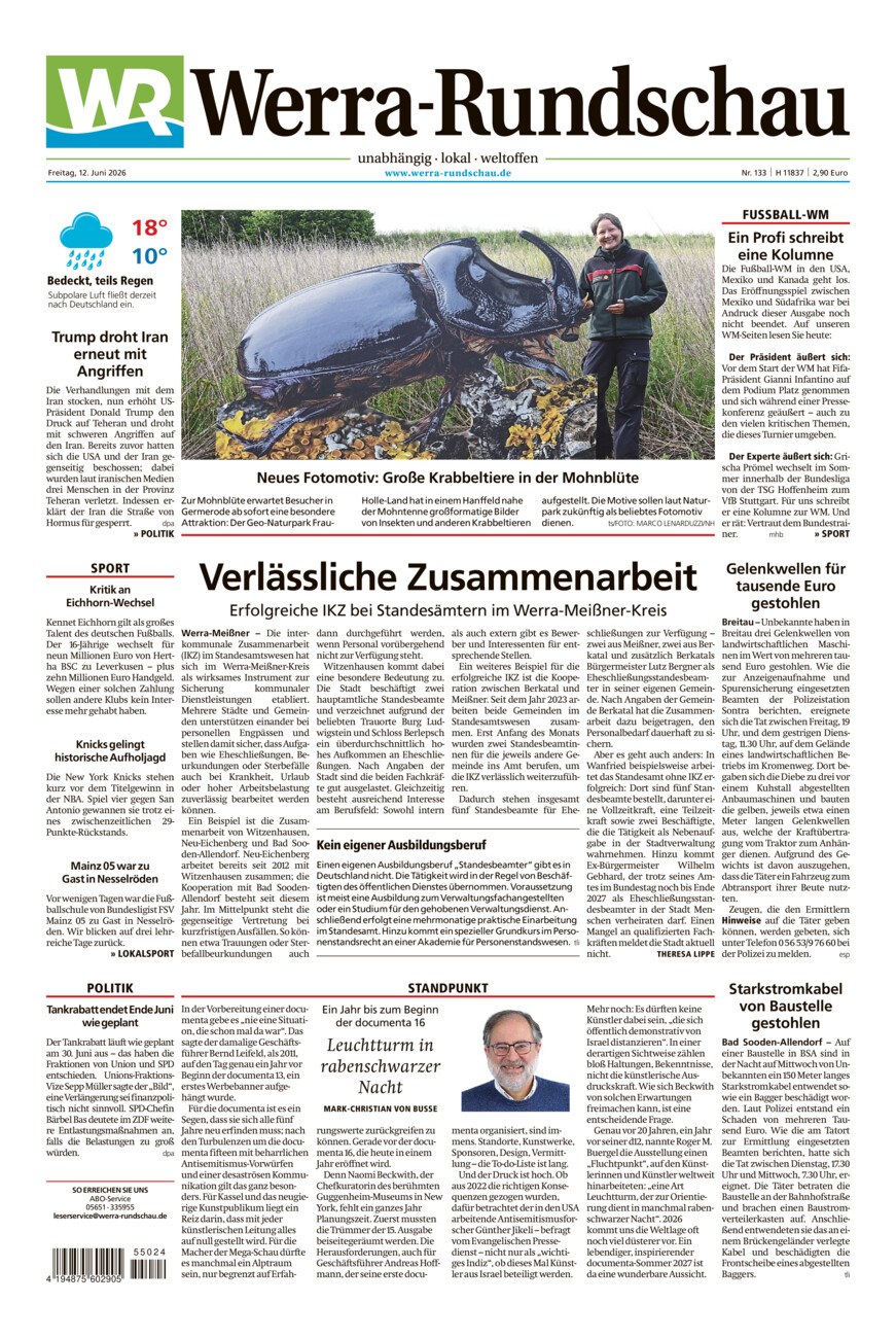 Werra Rundschau vom Freitag, 12.06.2026