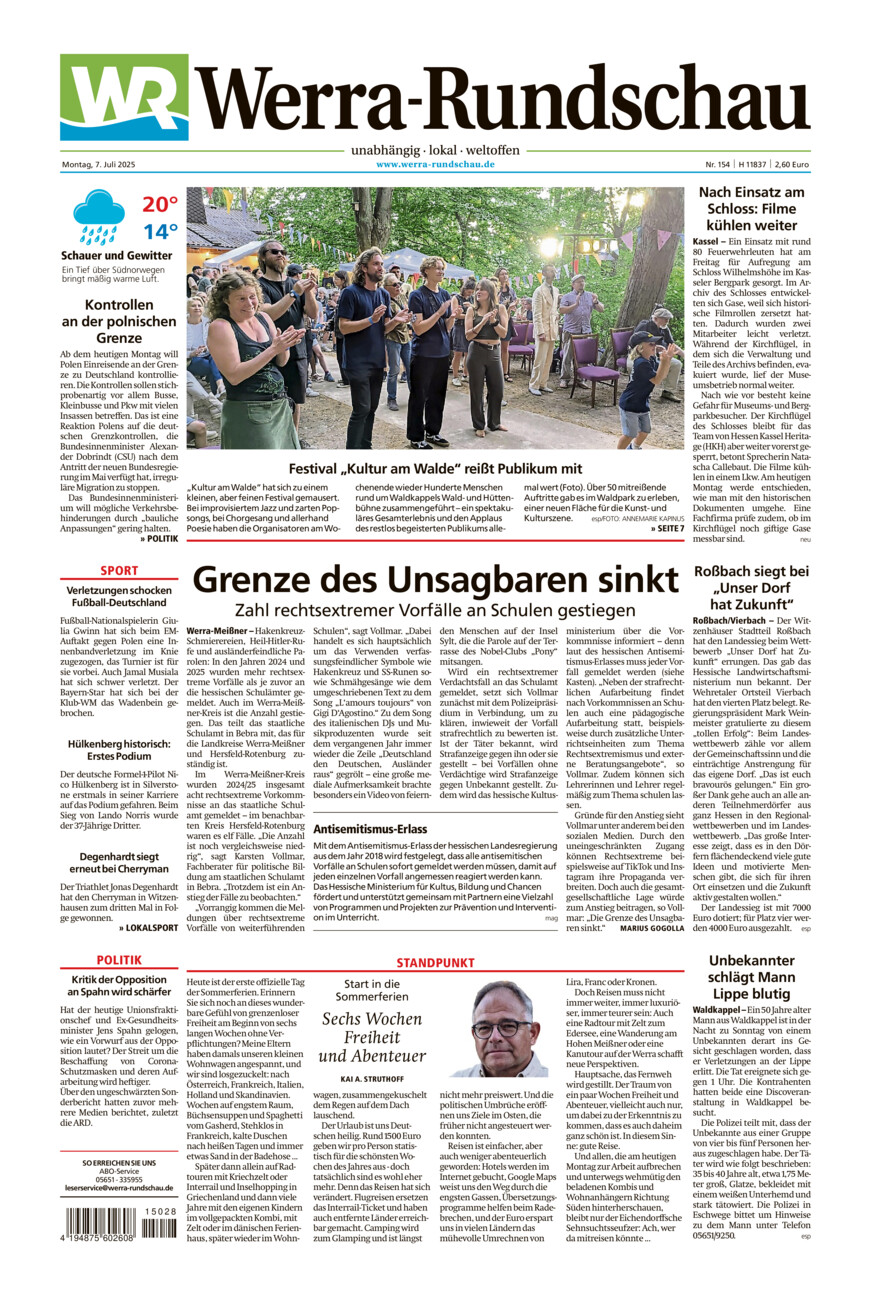 Werra Rundschau vom Montag, 07.07.2025