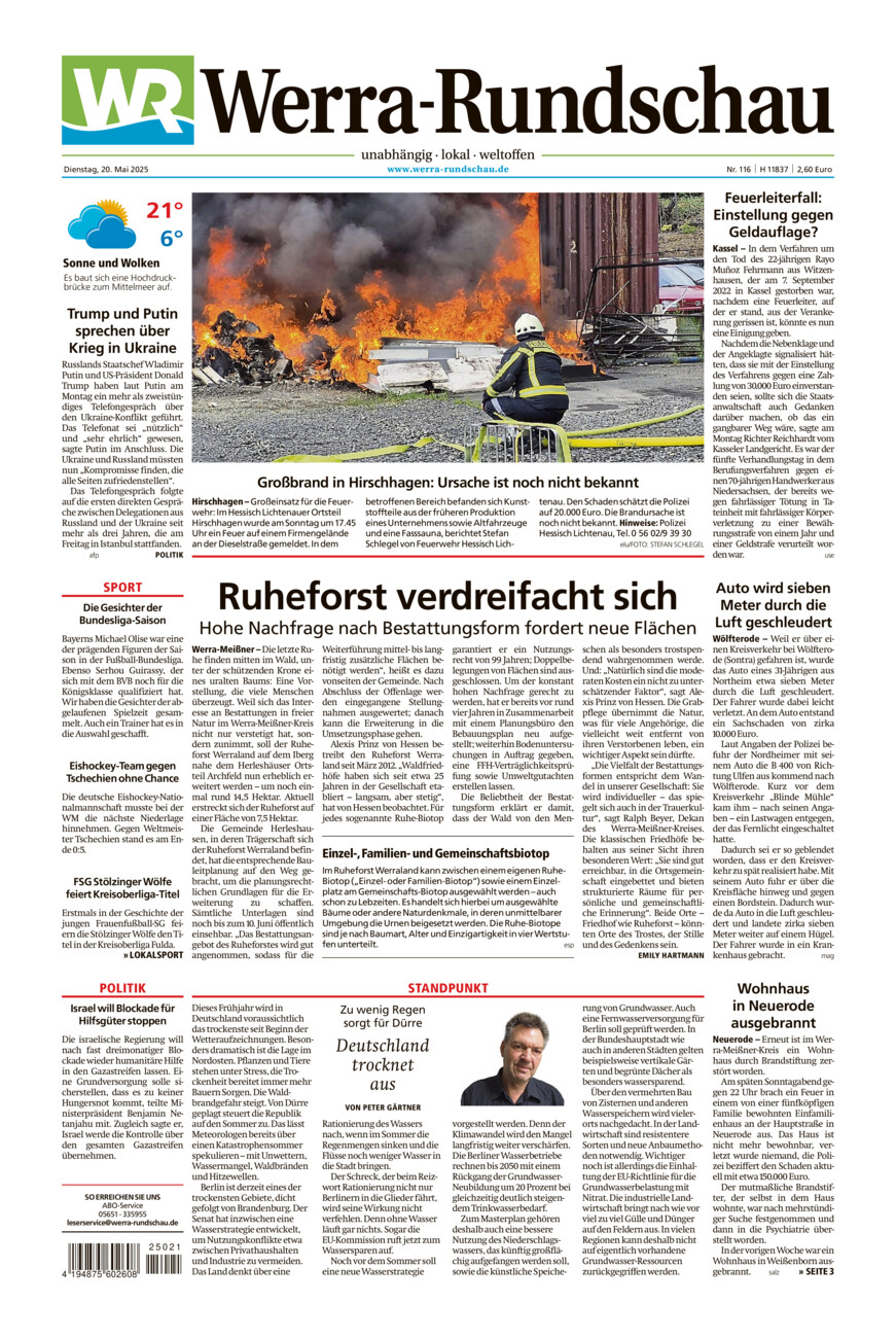 Werra Rundschau vom Dienstag, 20.05.2025