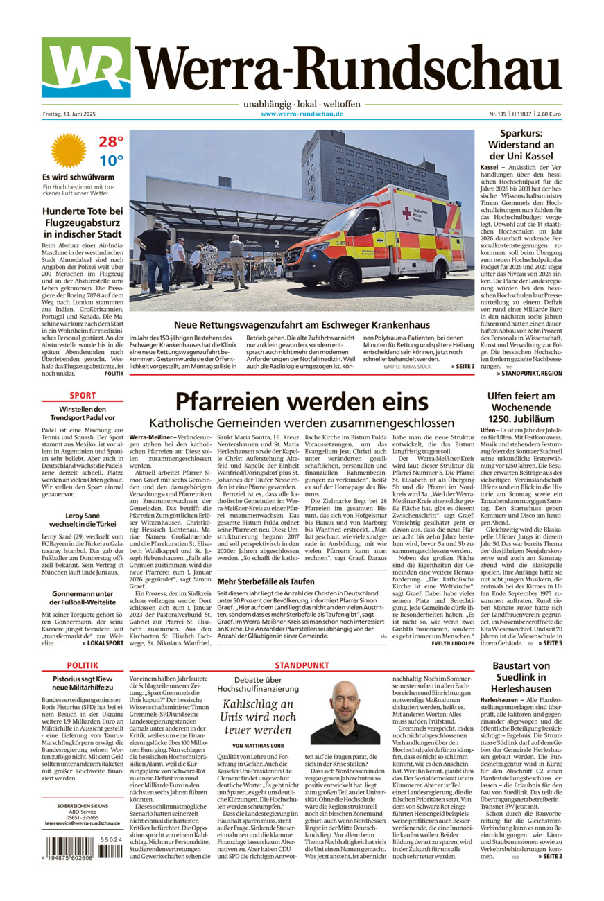 Werra Rundschau vom Freitag, 13.06.2025
