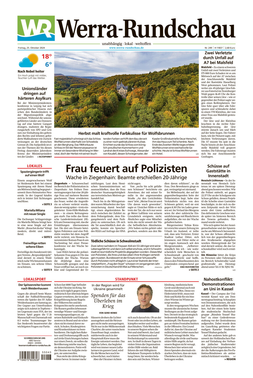 Werra Rundschau vom Freitag, 25.10.2024