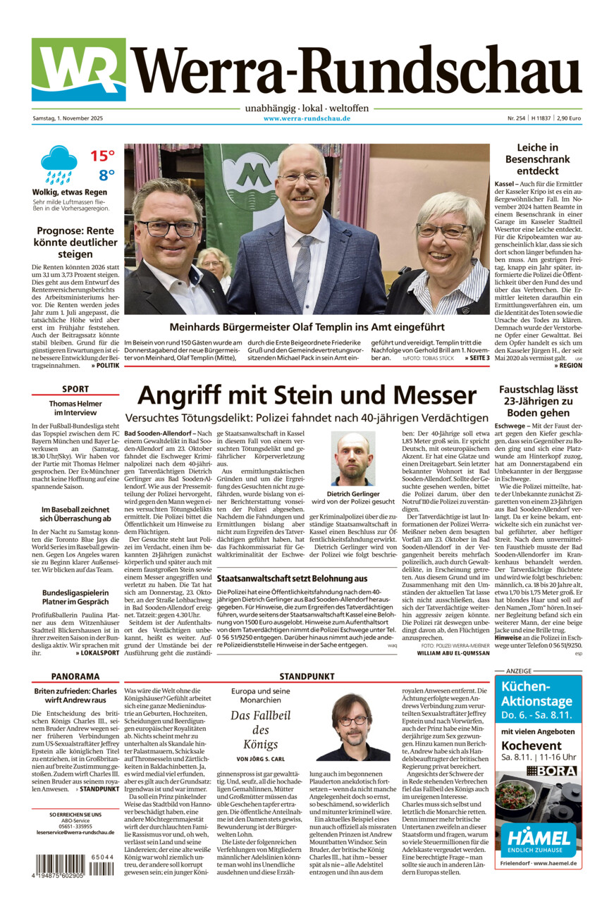 Werra Rundschau vom Samstag, 01.11.2025