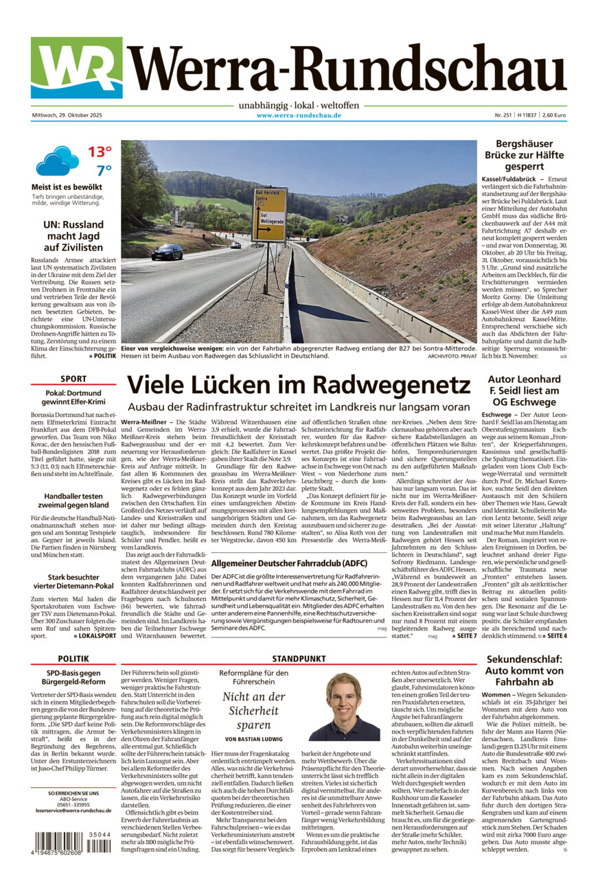 Werra Rundschau vom Mittwoch, 29.10.2025