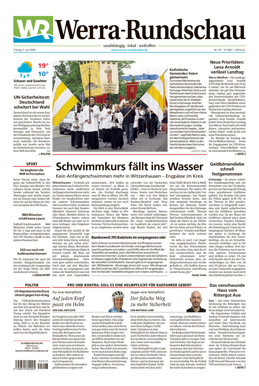 Werra Rundschau vom Freitag, 05.06.2026