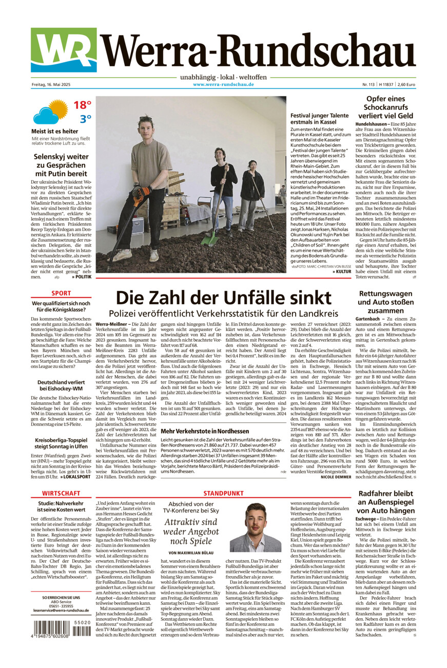 Werra Rundschau vom Freitag, 16.05.2025