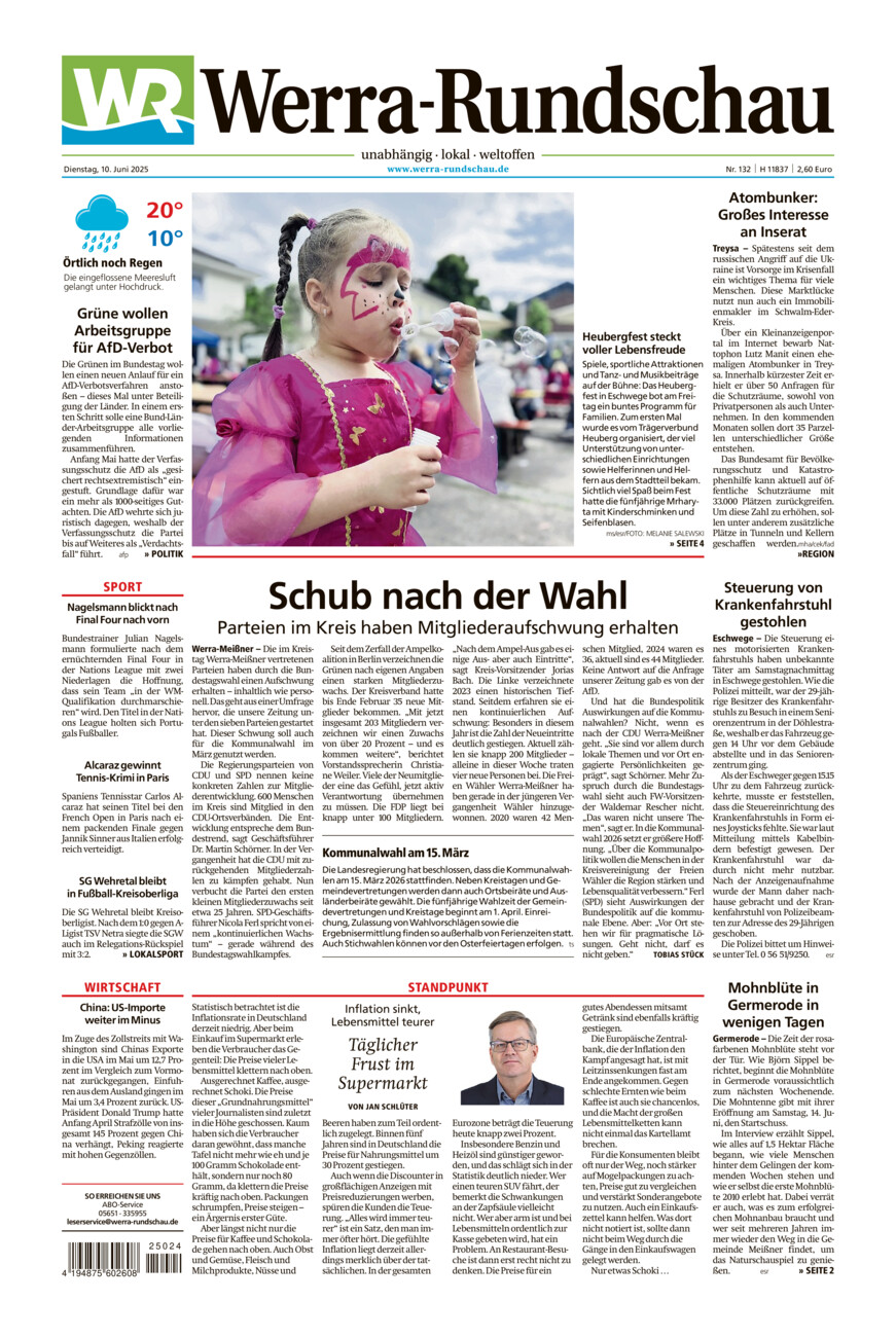 Werra Rundschau vom Dienstag, 10.06.2025