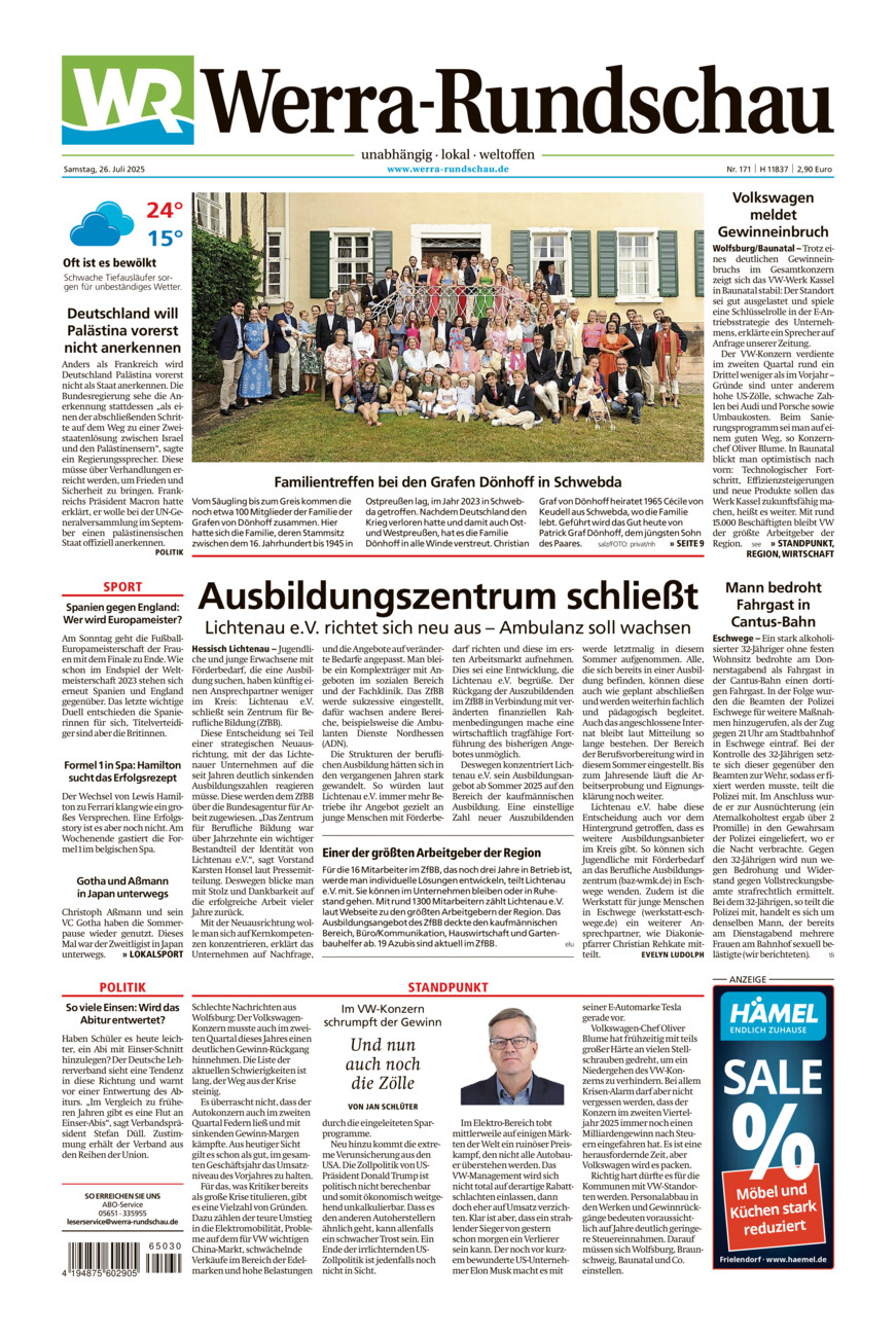 Werra Rundschau vom Samstag, 26.07.2025