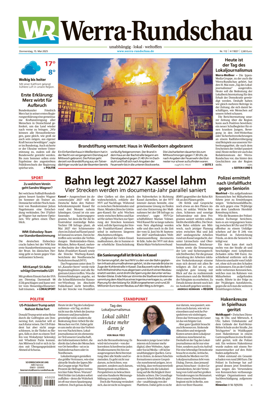 Werra Rundschau vom Donnerstag, 15.05.2025