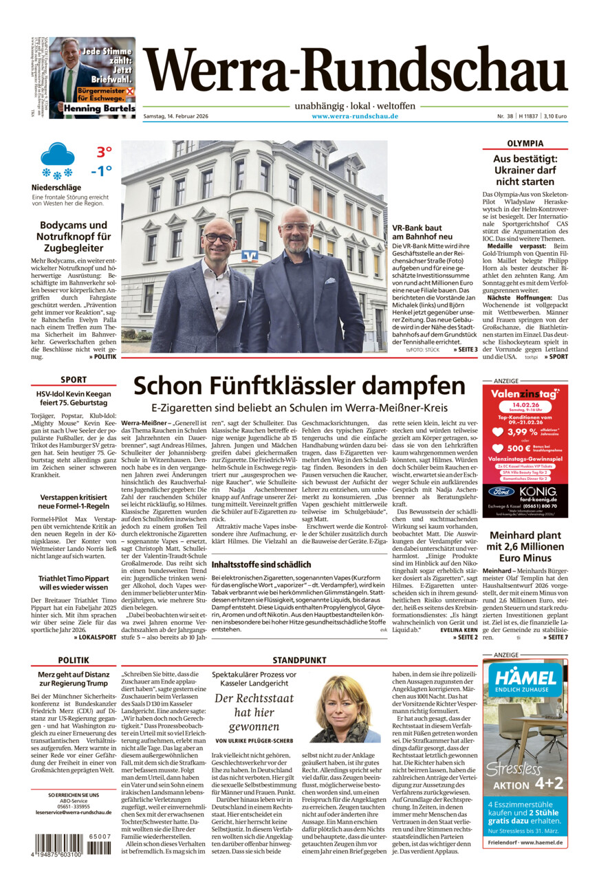 Werra Rundschau vom Samstag, 14.02.2026