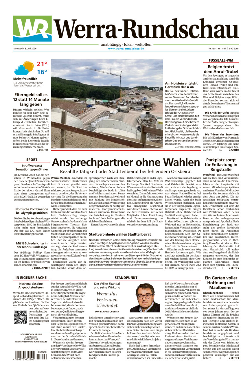 Werra Rundschau vom Mittwoch, 08.07.2026