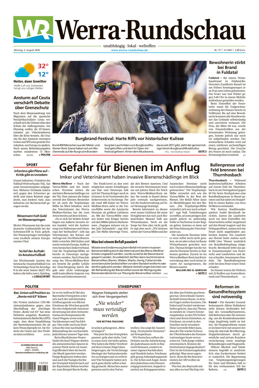 Werra Rundschau vom Montag, 03.08.2026