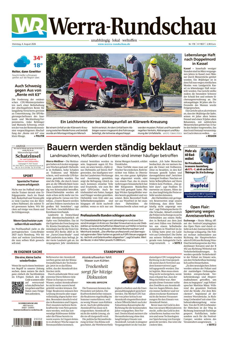 Werra Rundschau vom Dienstag, 04.08.2026