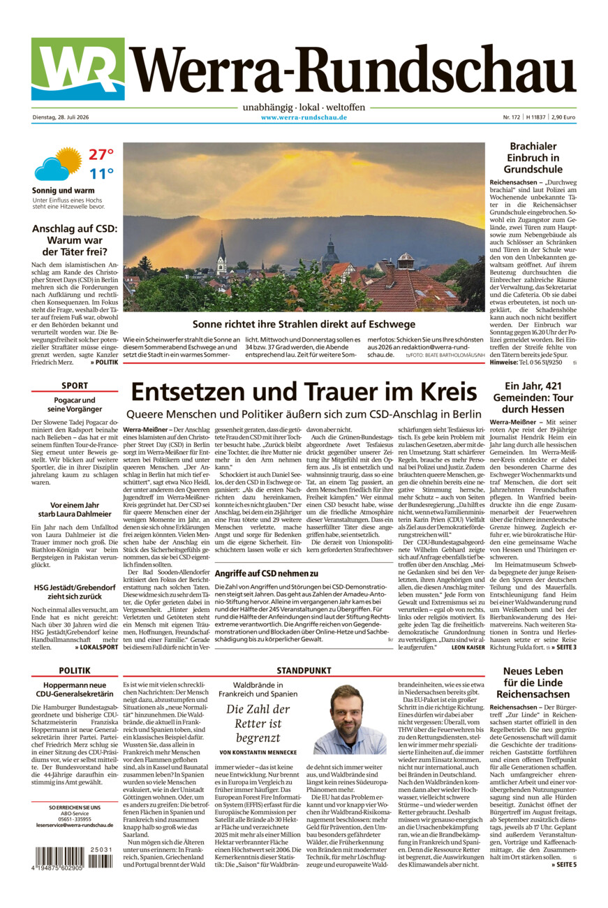 Werra Rundschau vom Dienstag, 28.07.2026