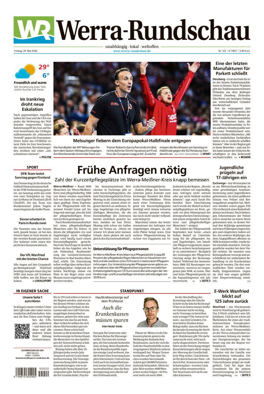 Werra Rundschau vom Freitag, 29.05.2026