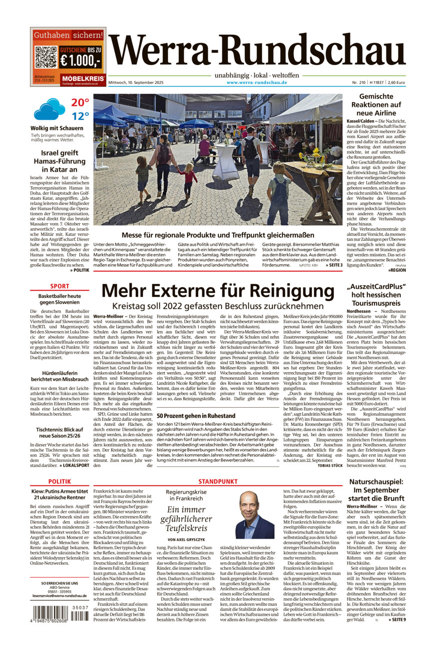 Werra Rundschau vom Mittwoch, 10.09.2025