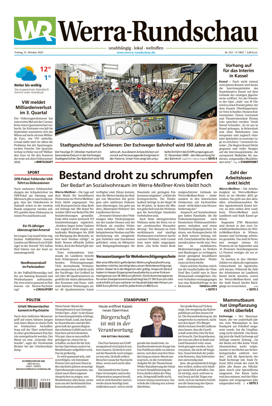 Werra Rundschau vom Freitag, 31.10.2025