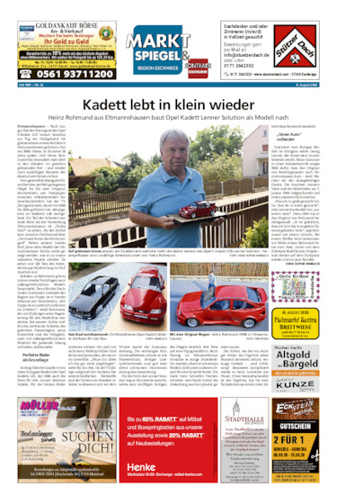 Marktspiegel Eschwege vom 08.08.2026