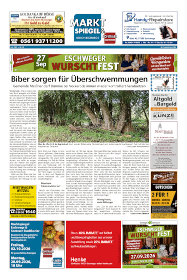 Marktspiegel Eschwege vom 26.09.2026